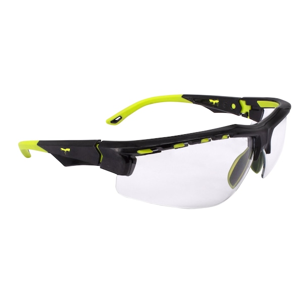 Radians Thraxus Elite, Safety Glasses, Anti-Scratch, Clear Lens, Hi-Vis Frame, Half-Frame, 1 PR TXE8-10ID - main
